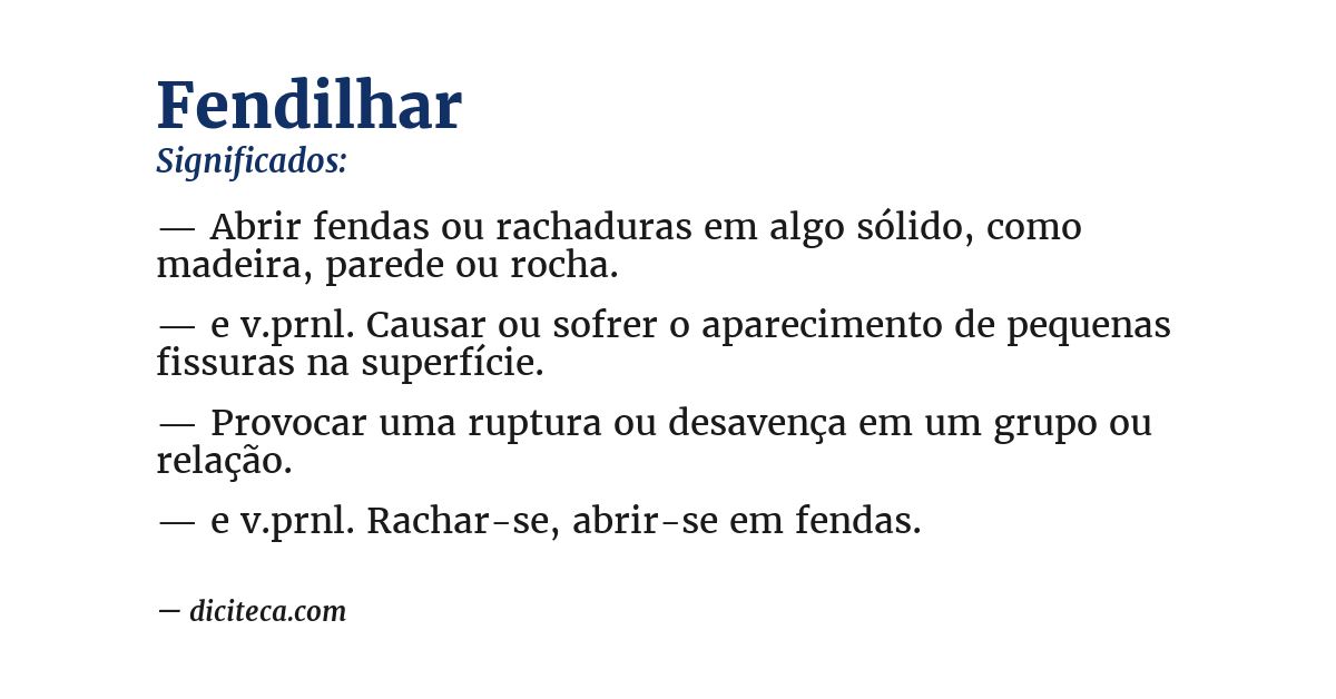 Significado de fendilhar