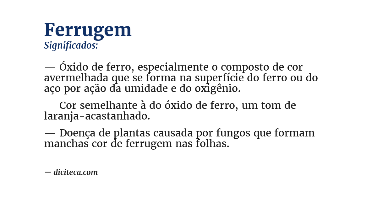 Significado de ferrugem
