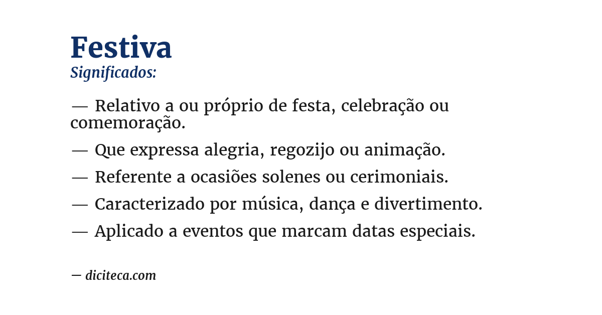 Significado de festiva
