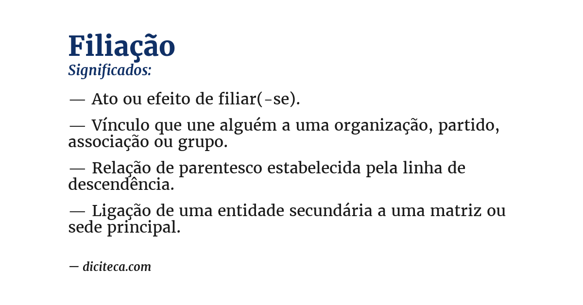 Significado de filiação
