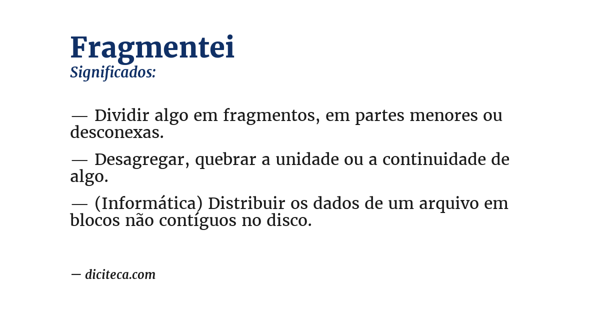 Significado de fragmentei