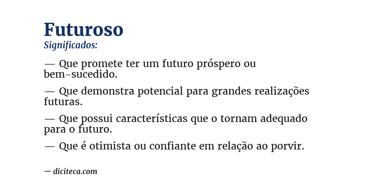 Significado de futuroso