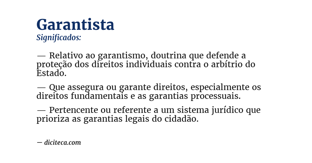 Significado de garantista