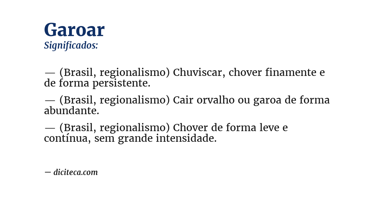 Significado de garoar