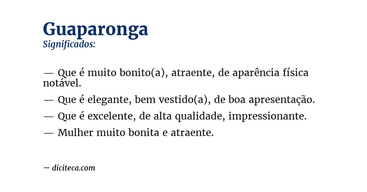 Significado de guaparonga