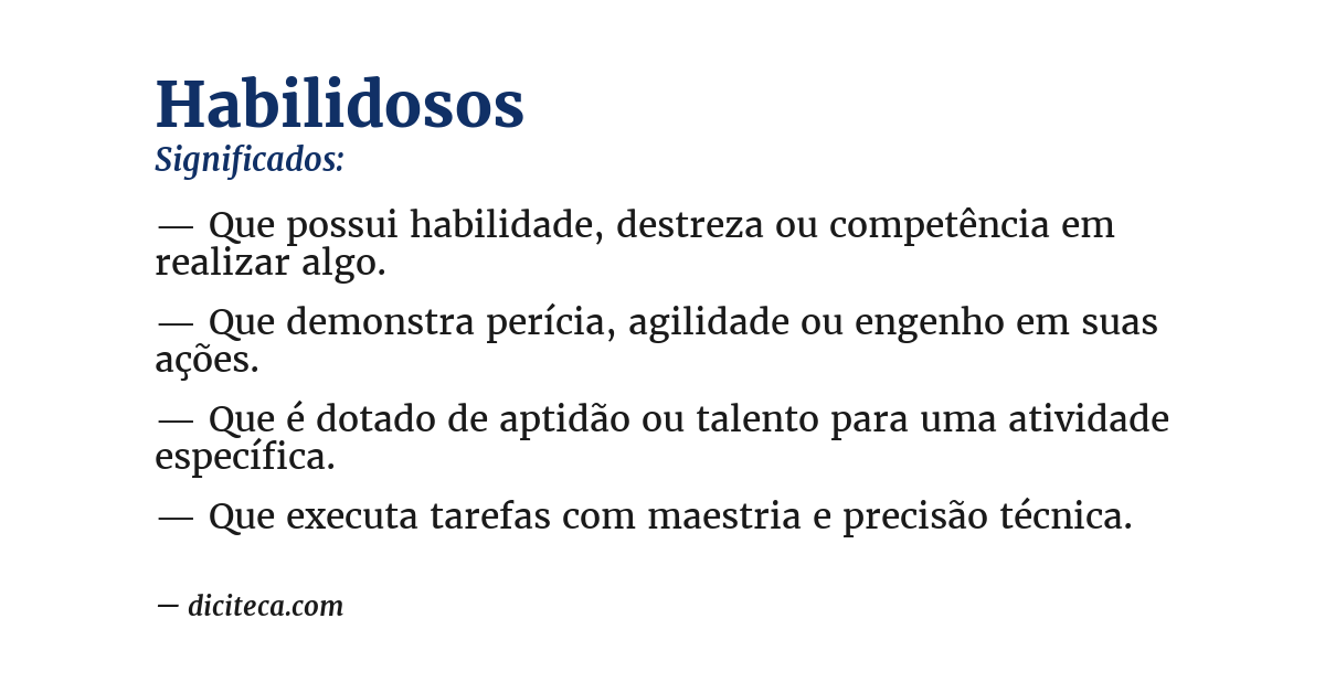 Significado de habilidosos