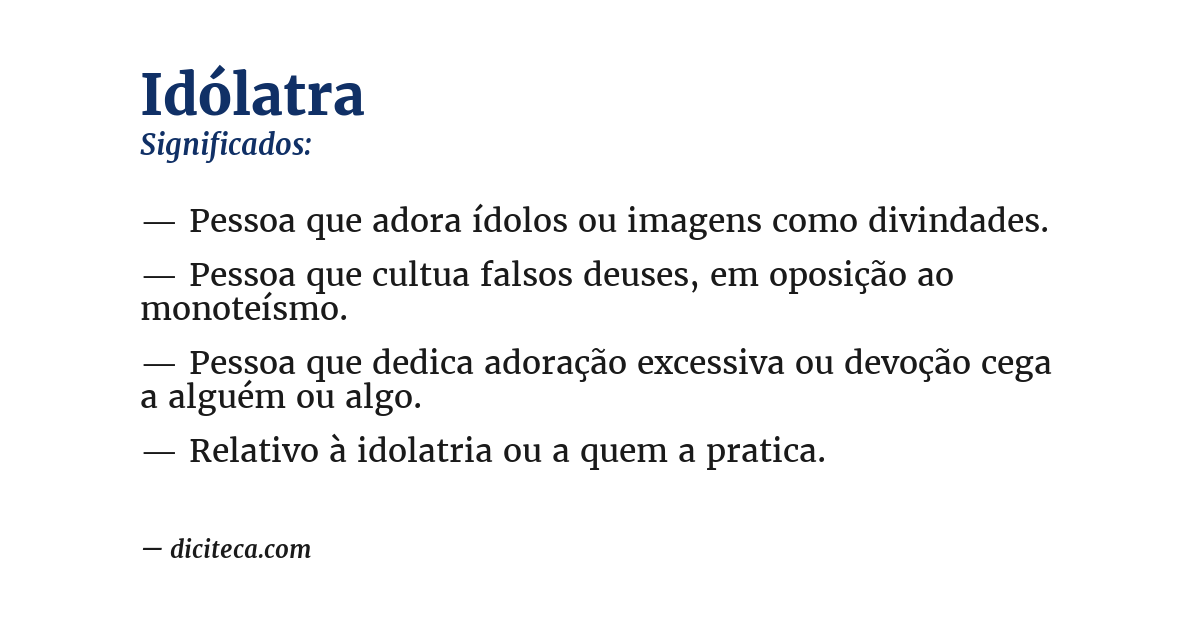Significado de idólatra