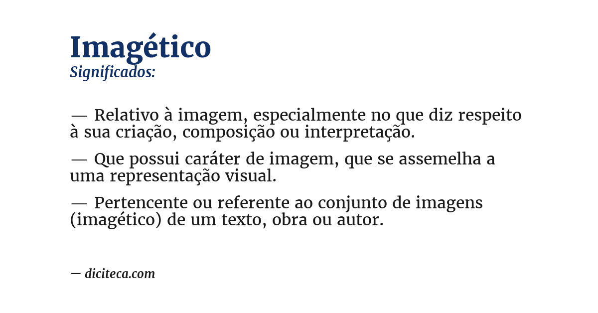 Significado de imagético