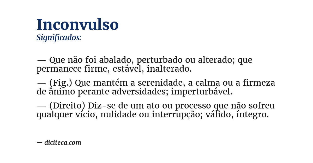 Significado de inconvulso