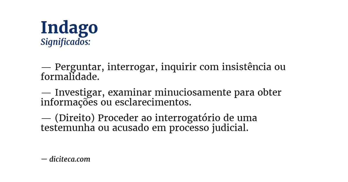 Significado de indago