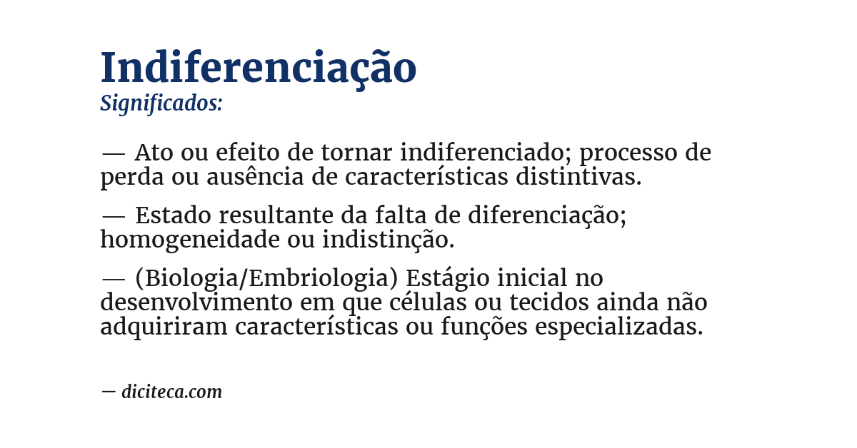 Significado de indiferenciação