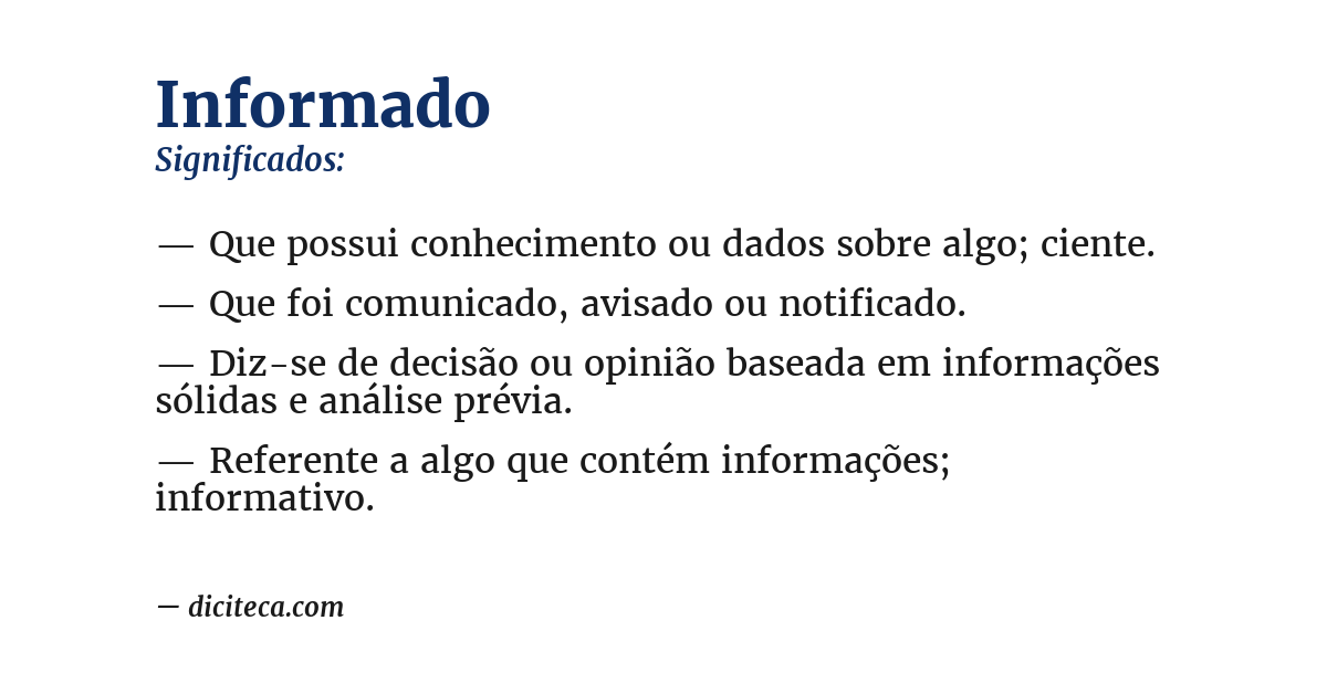 Significado de informado