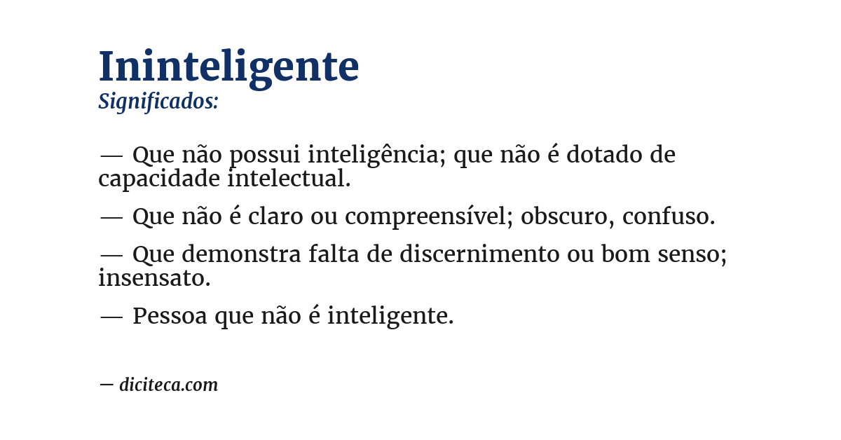 Significado de ininteligente