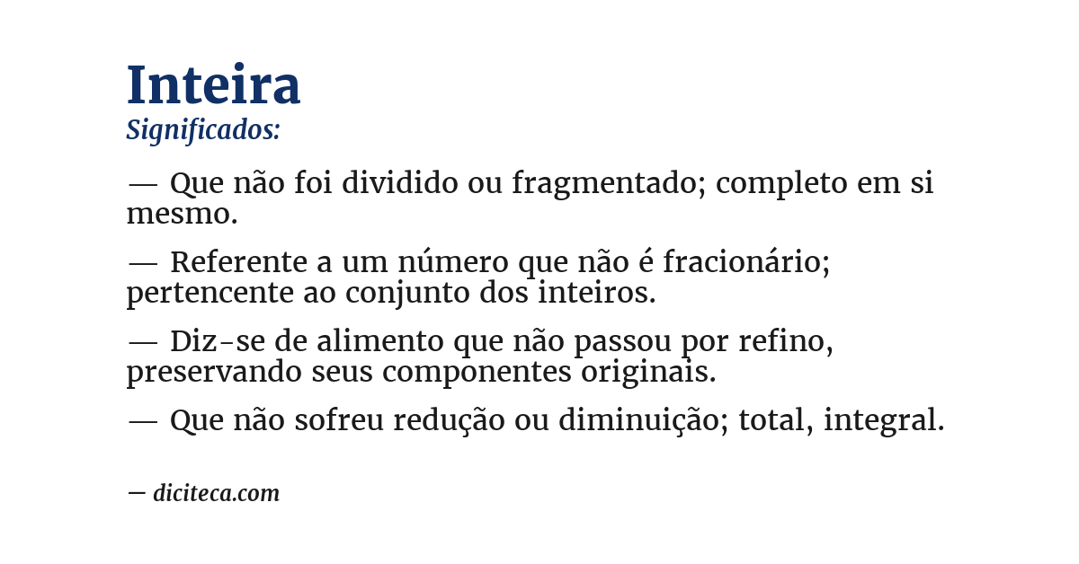 Significado de inteira