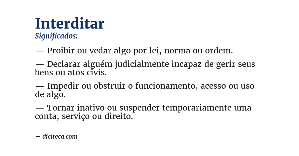 Significado de interditar