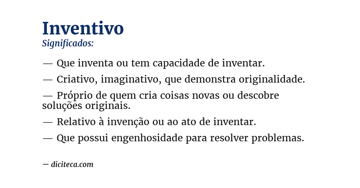 Significado de inventivo