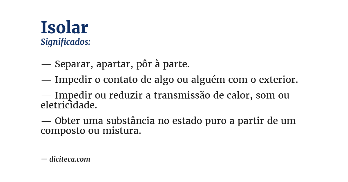 Significado de isolar