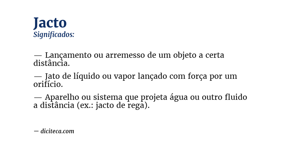 Significado de jacto
