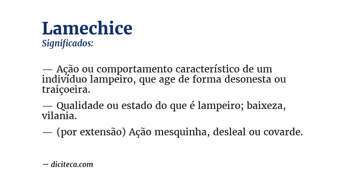 Significado de lamechice