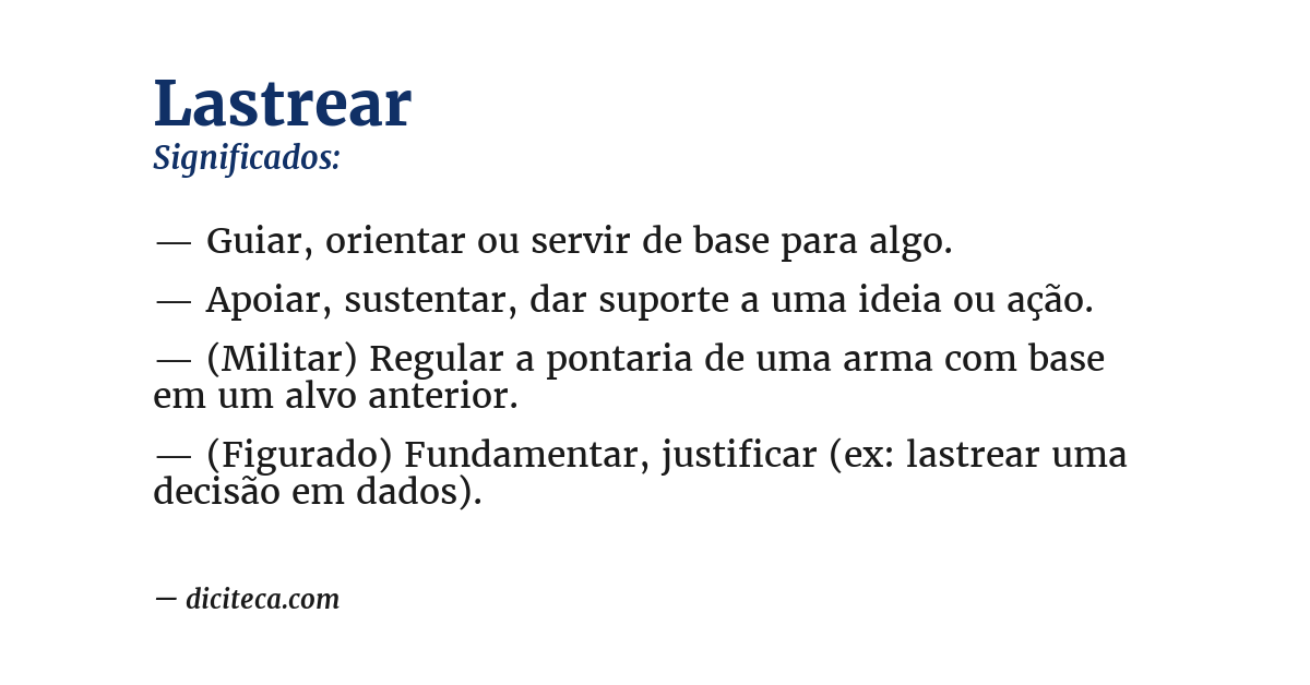 Significado de lastrear