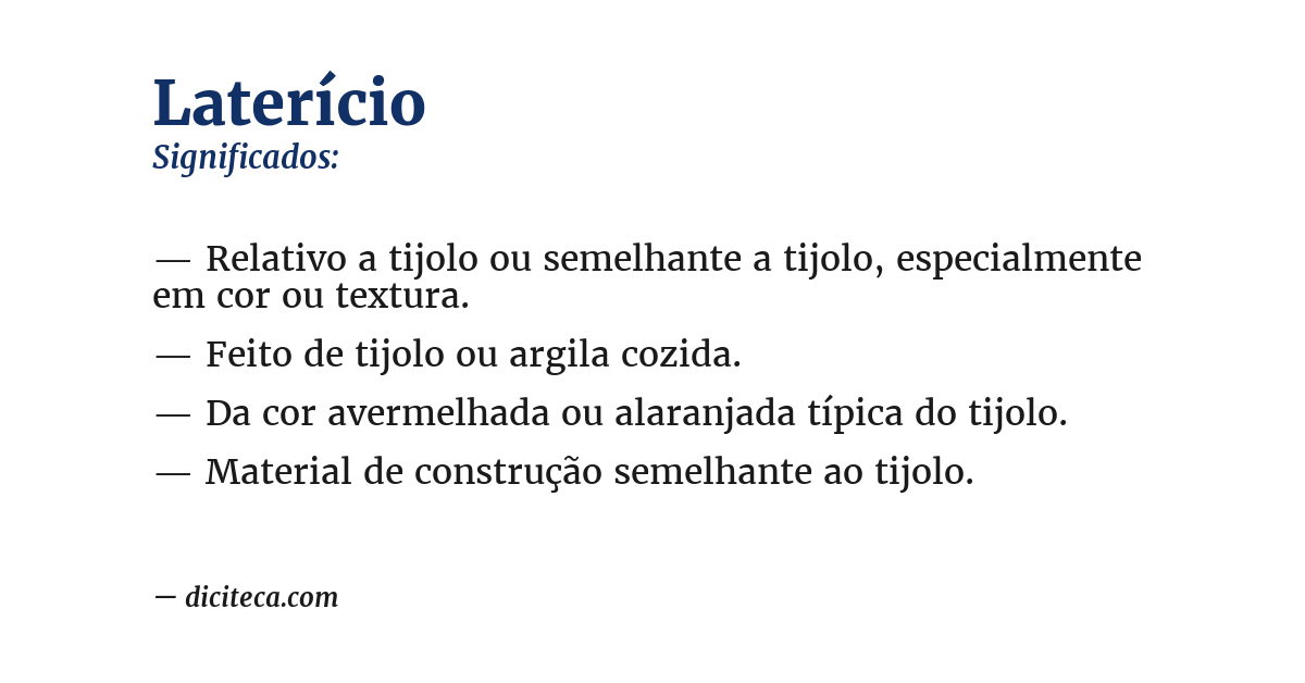 Significado de laterício