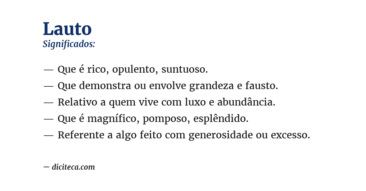 Significado de lauto