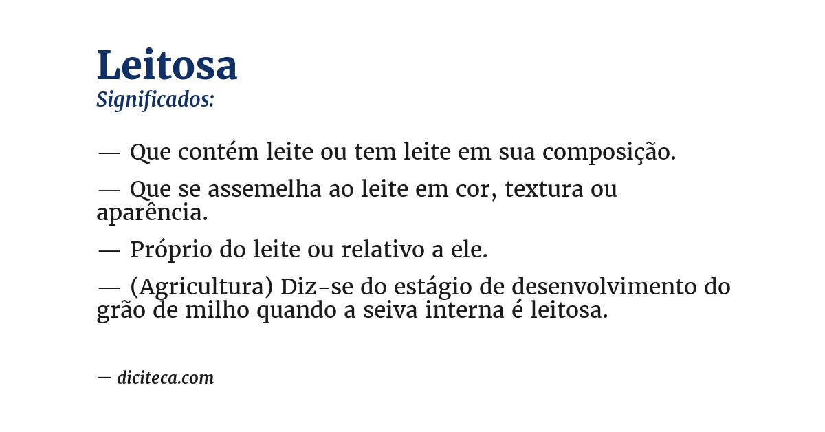 Significado de leitosa