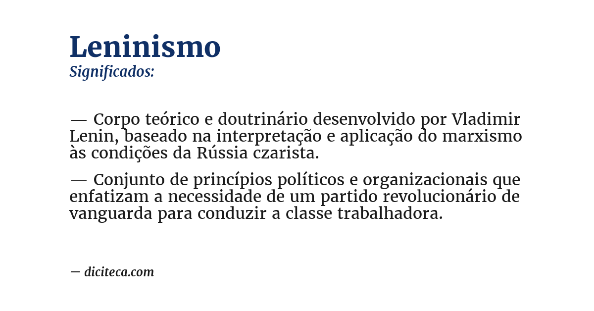 Significado de leninismo