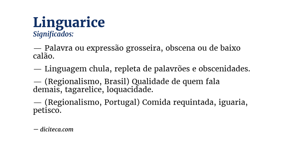 Significado de linguarice