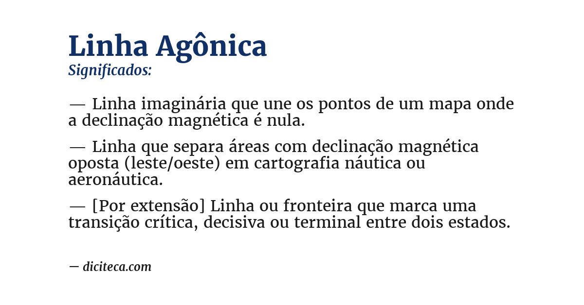 Significado de linha agônica
