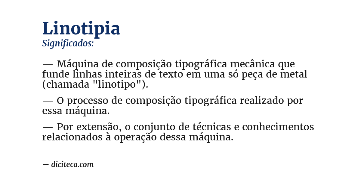 Significado de linotipia