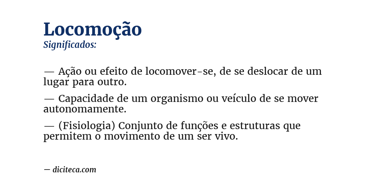 Significado de locomoção