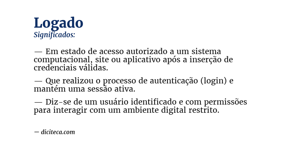 Significado de logado