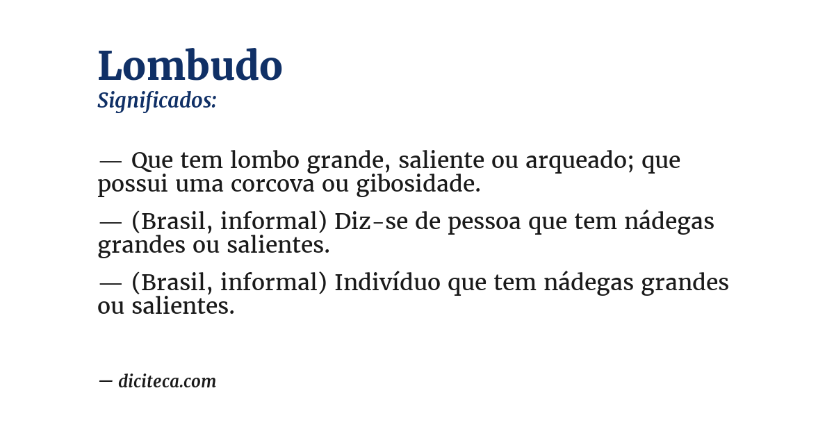 Significado de lombudo