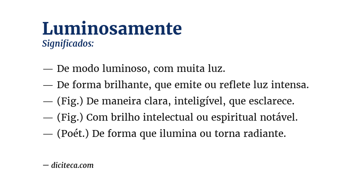 Significado de luminosamente