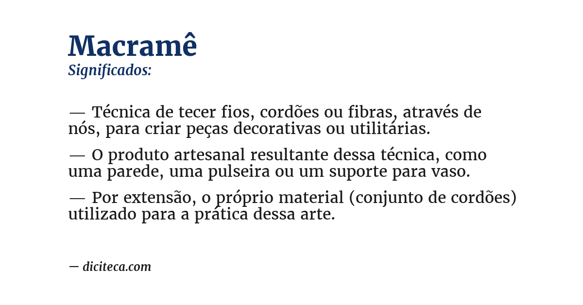 Significado de macramê