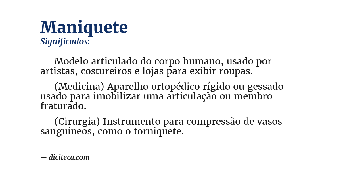 Significado de maniquete