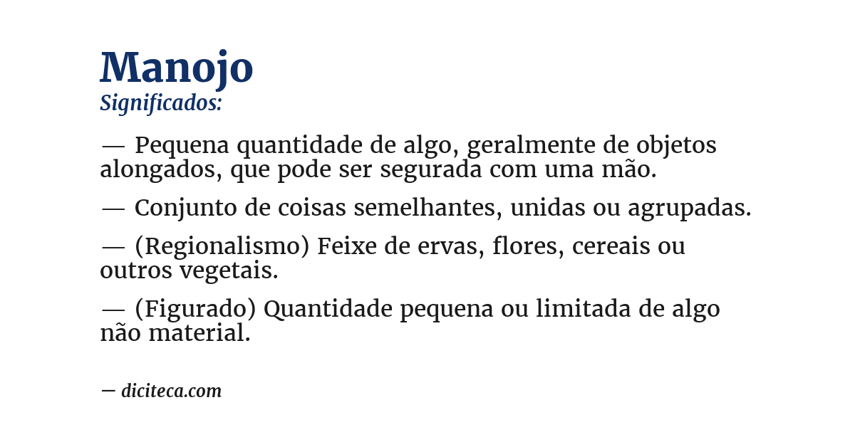 Significado de manojo