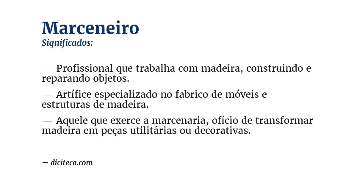 Significado de marceneiro