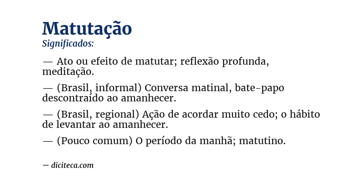Significado de matutação