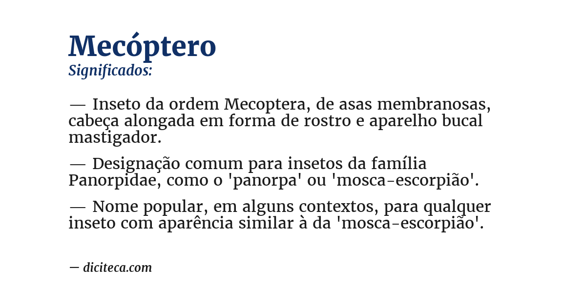 Significado de mecóptero