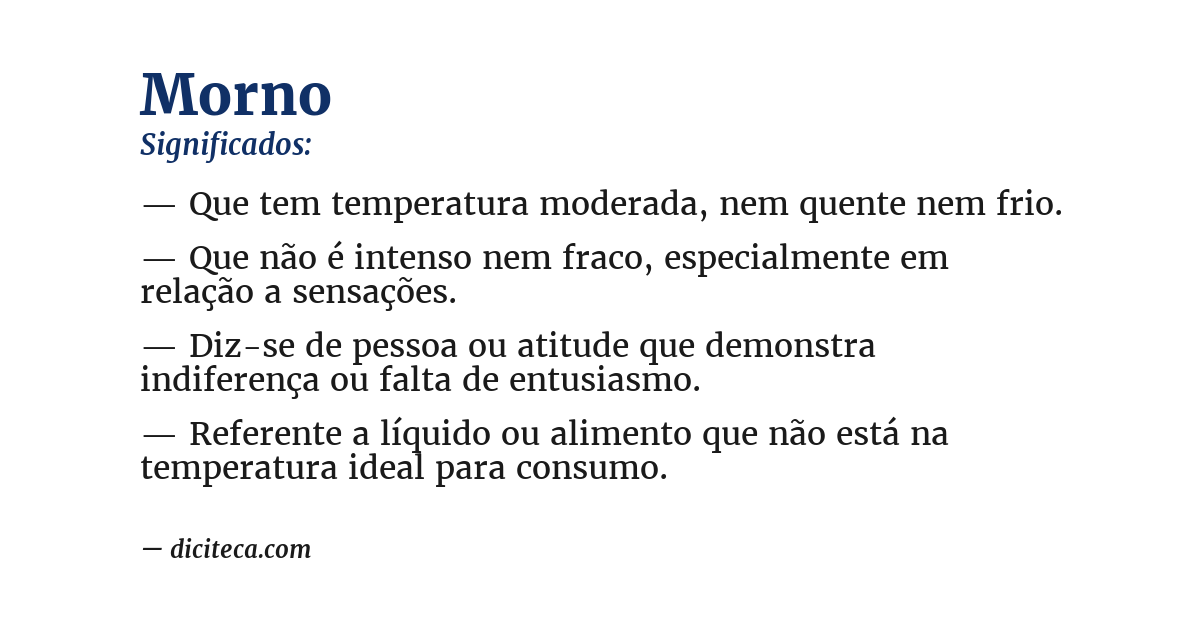 Significado de morno
