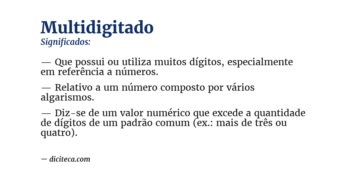Significado de multidigitado