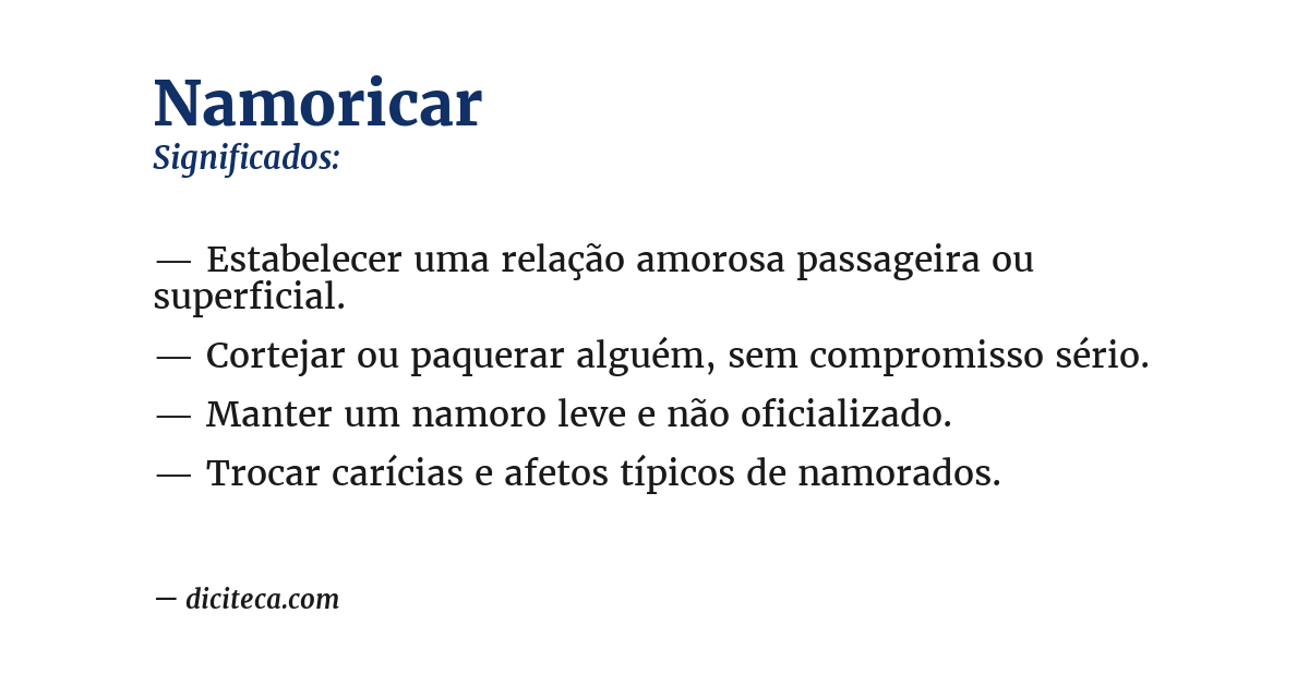 Significado de namoricar