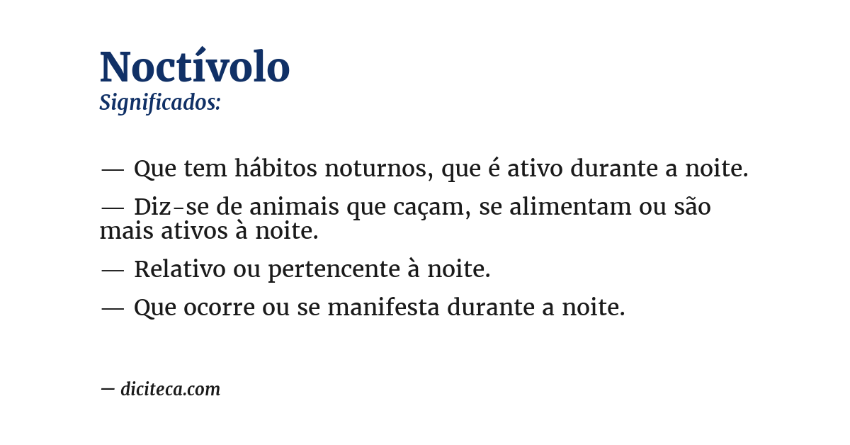 Significado de noctívolo