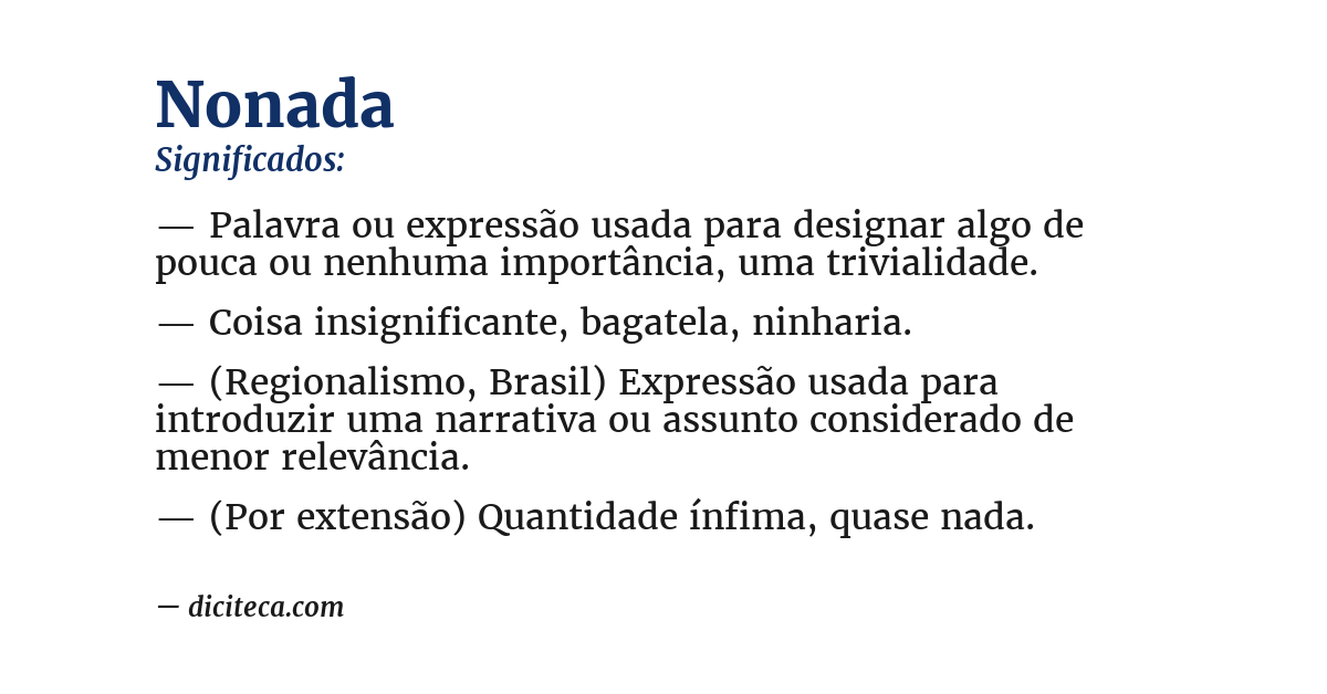 Significado de nonada