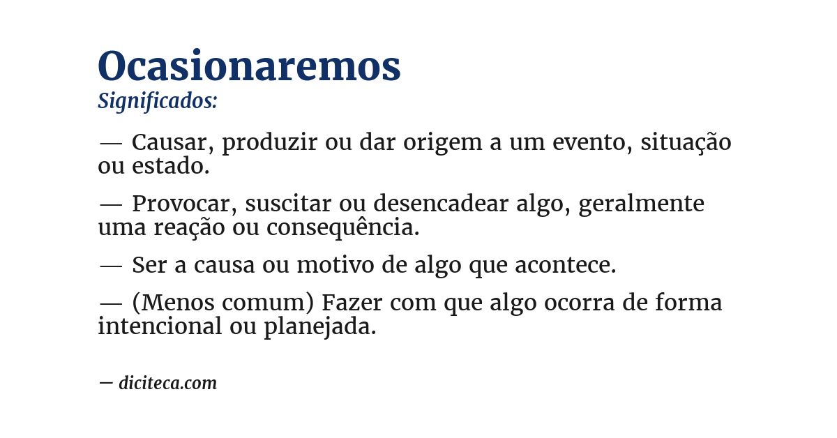 Significado de ocasionaremos