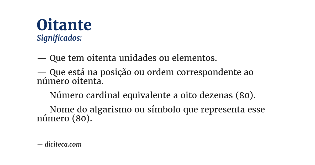 Significado de oitante