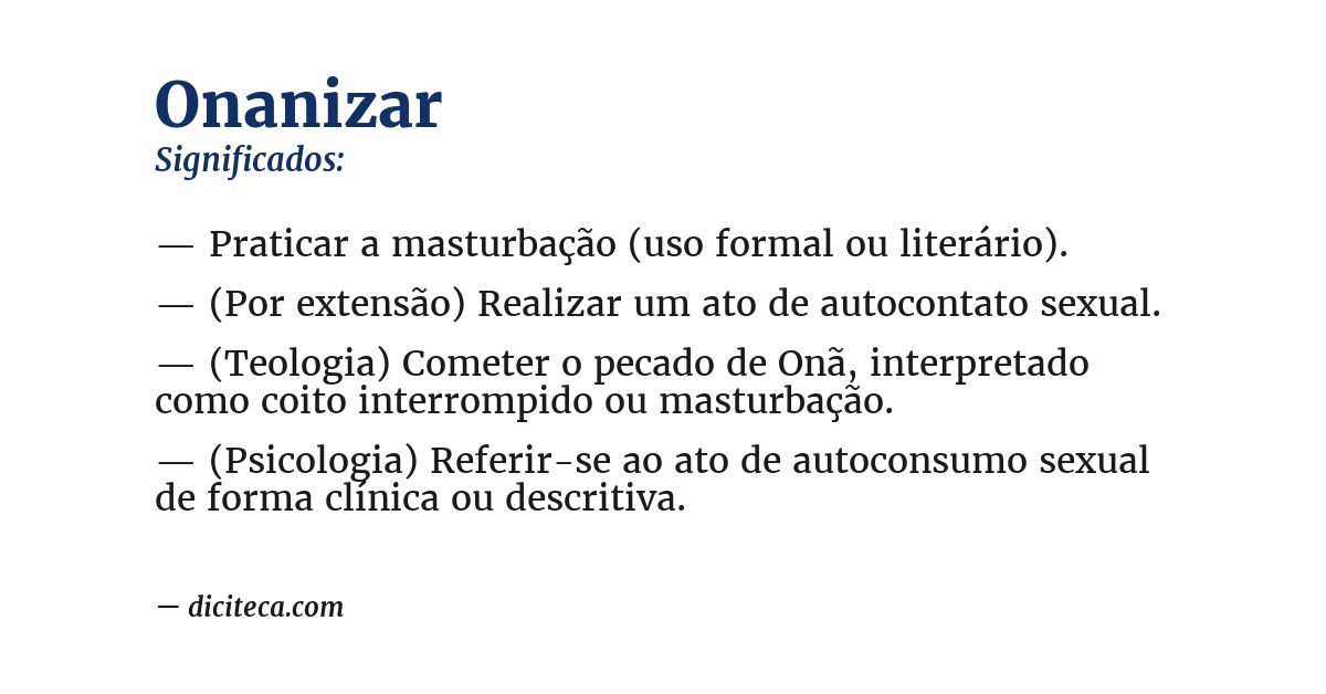 Significado de onanizar