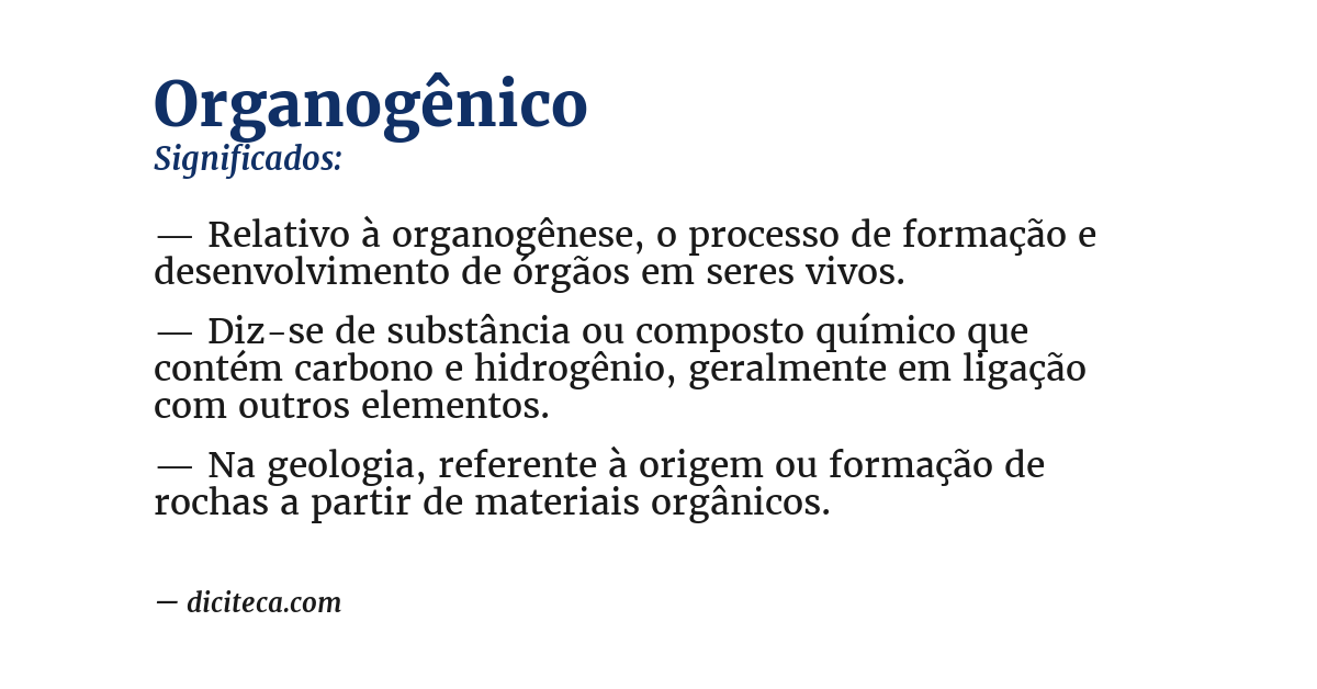 Significado de organogênico